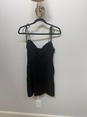 Wilfred Black Mini Slip Dress with Tie Straps